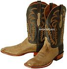 493 New LUCCHESE Cowboy Boots Mens 9.5 B Tan Burnished Smooth Ostrich 