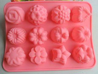 1PCS Pink flower silicone cake baking mold DIY chocolate biscuit jelly 