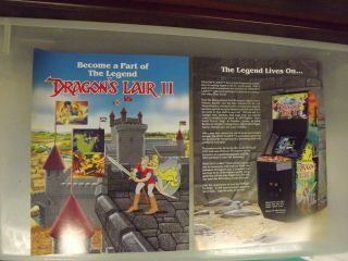 DRAGONS LAIR II ARCADE VIDEO GAME BROCHURE~by LELAND  1991~NOS