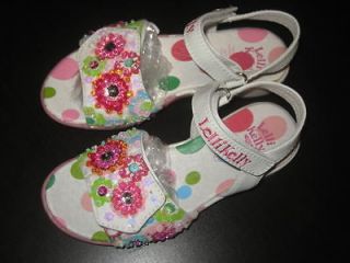 New Lelli Kelly Girls Beaded Polka Dots Sole Sandals EUR 28/ US 10