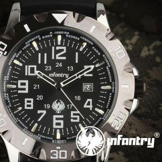   Rubber Sports INFANTRY Corps Police MIlitary Army Mens Quartz Watch
