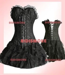 black foral gothic punk lolita corset dress s m l xl
