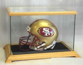 football nascar medievil helmet glass display case solid hardwood 