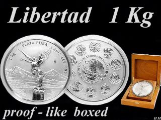 LIBERTAD 2011 MEXICO   1 kg/ KILO, SILVER Coin, EXTREMELY RARE PROOF 