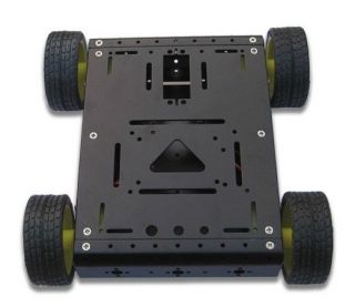   no 4WD 4 Wheel drive aluminum mobile Car robot platform NEW [black] m