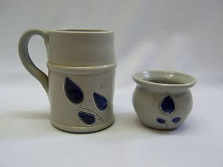 pcs williamsburg pottery Virginia 1 cup 1 small bowl trinket dish