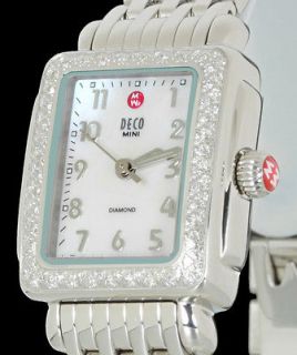 Ladies Quartz Michele Mini Deco Diamond Bezel Watch MWW06D000012 White 