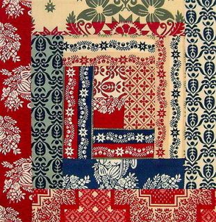 Americana Colonial 12 Block Log Cabin PRE CUT Quilt Kit 29 x 39 FARMER 