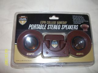   COLLEGE GAMEDAY PORTABLE STEREO SPEAKERS FOOTBALL DESIGN #ATC 1153 NEW