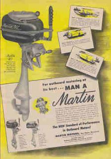 1946 martin 40 7 2 hp outboard motor ad time