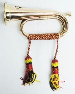 Brass and Copper Boy Scout / Military Bugle with Red Tassel