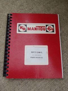 KD MANITOU MVT 1340L TELEHANDLER FORKLIFT PARTS MANUAL 118902 & BELOW 