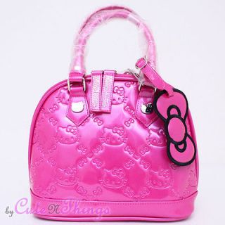  Hello Kitty White Face Red Bow Shiny Embossed Hand Bag Loungefly Bag