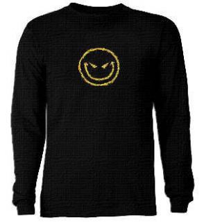big and tall thermal tee t shirt evil smiley face