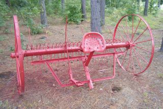 antique vintage horse drawn hay rake time left $ 1500