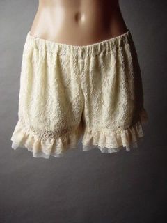 Ivory Embroidered Lace Romantic Victorian Bloomers Style Frilly Ruffle 