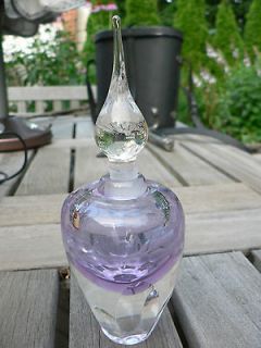 VINTAGE LAVENDER TINT VANDERMARK GLASS PERFUME BOTTLE WITH STOPPER J.L 