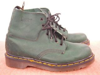 1990s Dr. MARTENS Vintage English Green Leather Air Wair Boots UK 5 