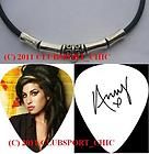 amy winehouse rip signed guitar pick necklace rehab 