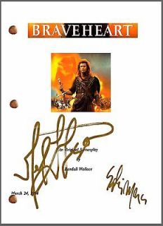 Braveheart Signed Movie Script by Mel Gibson & Sophie Marceau 
