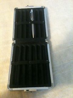 Aluminum 12 Pen Storage Case 5 X 6 1/2 X 1 1/2 new in box ships 