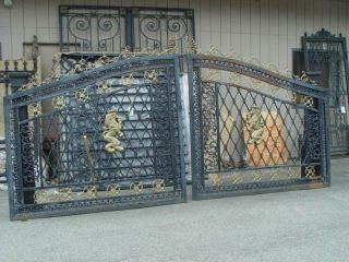 cast iron victorian style lion driveway gates # gate8 time
