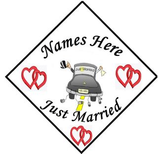   sign no 2  2 41  just married car sign romantic