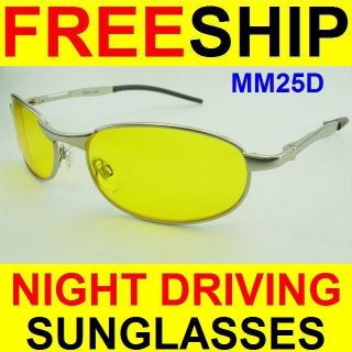 HD HIGH DEFINITION NIGHT DRIVING VISION YELLOW LENS SUN GLASSES FREE 