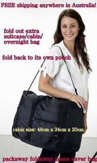 KORJO Large Foldaway Shoulder Travel Bag Fold up Suitcase/Cabin 