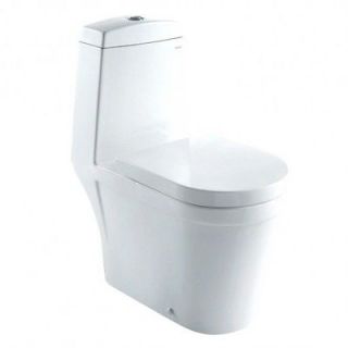   New Modern Slim One Piece Seamless White Toilet Elongated Bowl 42