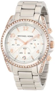 michael kors women s mk5459 blair silver rose gold watch