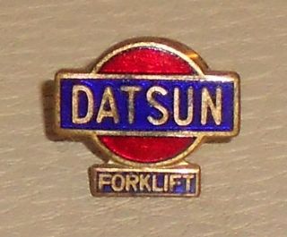 Old Datsun Forklift Gold Colored and Enamel Lapel Pin, Nice