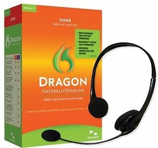 Nuance Dragon Naturally Speaking Home 11 11.5 New Retail Box with 