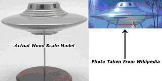 pleiadean nordic ufo flying saucer wood model reg fs from