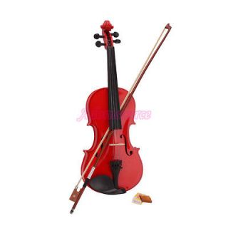 new 4 4 red color acoustic violin case+ bow rosin