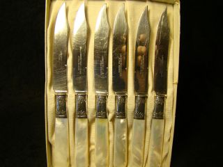 Landers, Frary & Clark Sterling/Pearl Fruit Knives. Set of 6