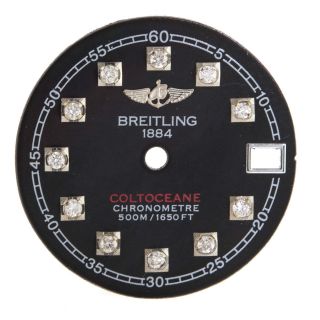 Breitling Colt Oceane Black Custom Diamond Markers Ladies Watch Dial