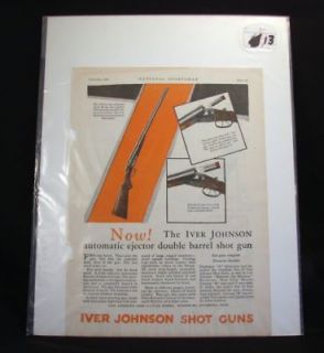 vintage advertising print ad iver johnson shot gun time left