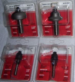 Milwaukee 1 3/8 Cove & Roman Ogee Router Bits / 2   1/4 Slot Cutting 