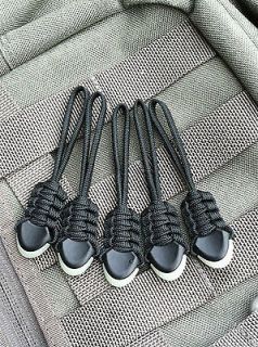   Pull   Black   Glow   5 Pack  FITS  5.11 Molle Bags Replacement Pulls