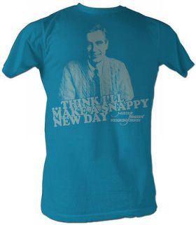 Mr. Mister Rogers T shirt Snappy Day Adult Turquoise Tee Shirt