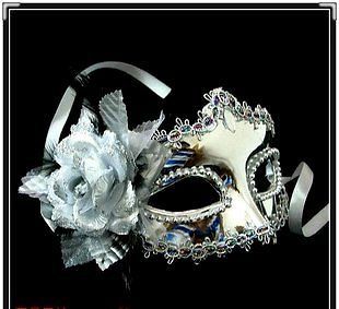 party masquerade prom silver flower princess mask one day shipping 