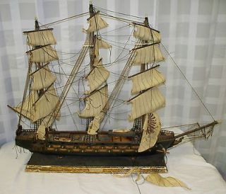 HUGE Wooden Ship Model Fragata Espanola Ano 1780 w/ 34 Cannons Vintage
