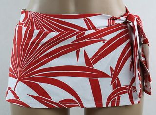 new tommy bahama swim skirt sz s red ginger white