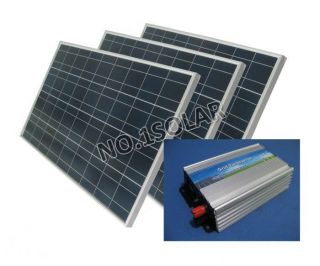 300w solar panel system with 300W micro grid tie inverter 3x100w 18v 