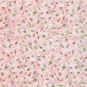 gossamer petals vines on pink cotton quilt fabric time left