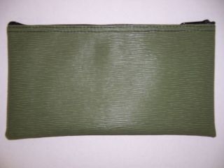   New Premium Green Grass Vinyl Leather Like Bank Deposit Money Bag