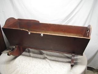 antique hand carved 18th c baby cradle pu md time