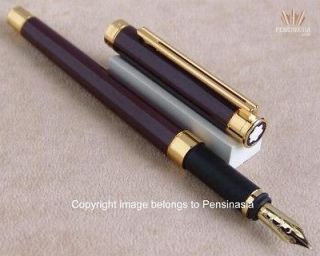 MONTBLANC NOBLESS BURGUNDY LACQUER & SHINNY STEEL GOLD PLATED TRIM 
