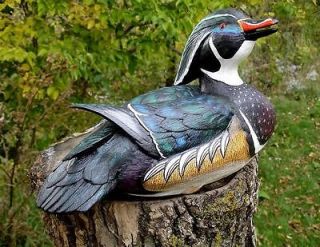 newly listed wood duck hand carved decorative decoy time left $ 45 00 